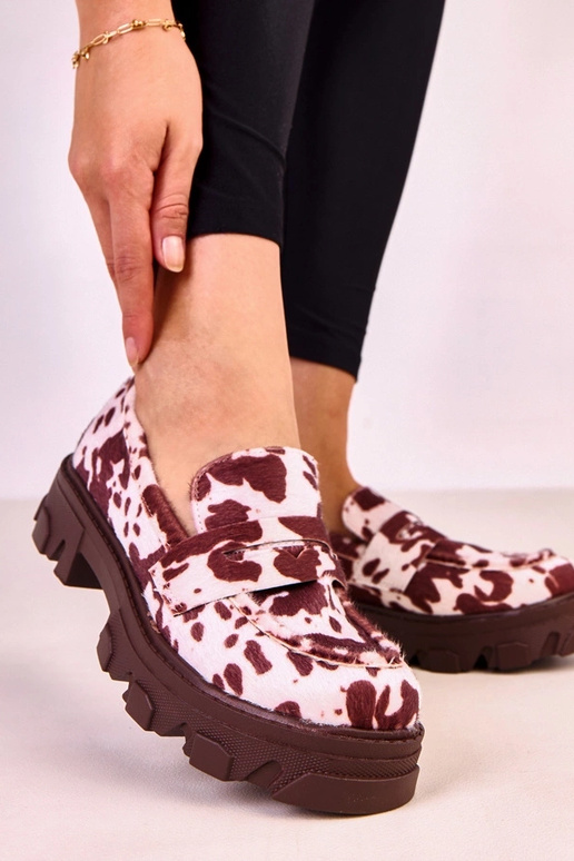 Bruine dames mocassins met...