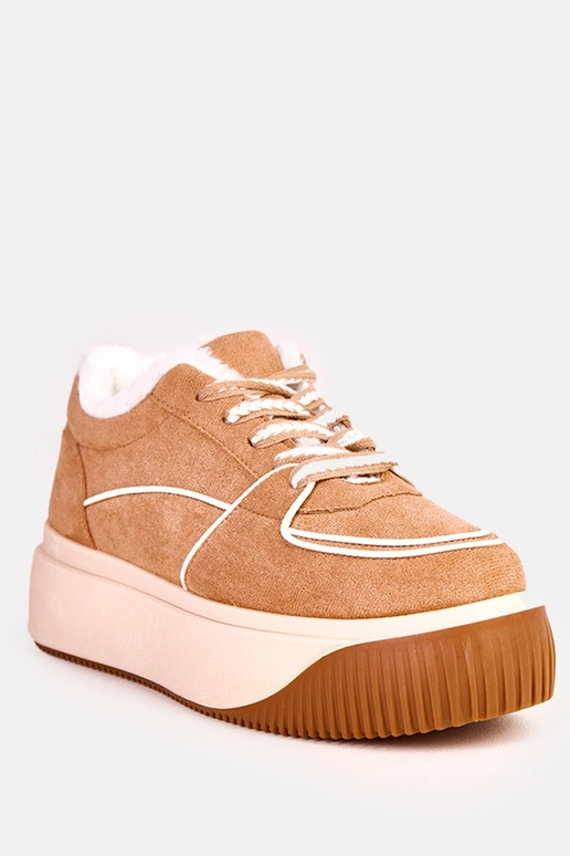 Bruine warme sportschoenen op...