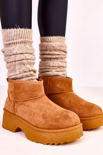 Bruine lage sneeuwschoenen...