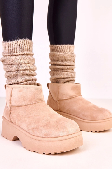 Beige lage sneeuwlaarzen...