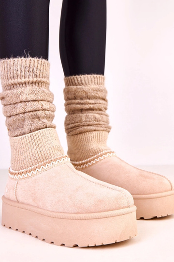 Beige lage sneeuwlaarzen...