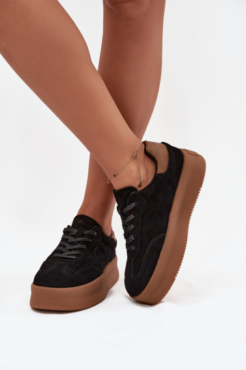 Dames sportieve schoenen met platform "Big Star" SS274761 zwarte kleur