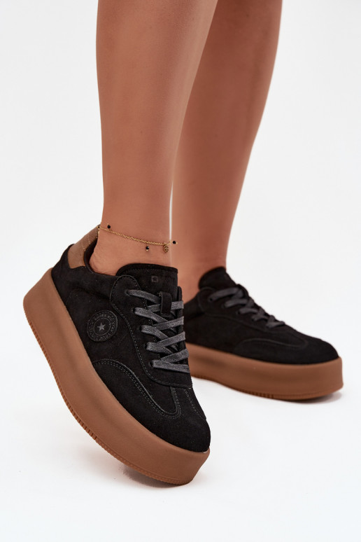 Dames sportieve schoenen met platform "Big Star" SS274761 zwarte kleur