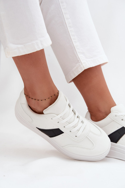 Elvessia dames sportieve schoenen met platform wit