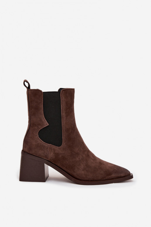 Leren suède laarzen met voering Artiker 57C0047 bruine kleur Leren suède laarzen met voering Artiker 57C0047 bruine kleur