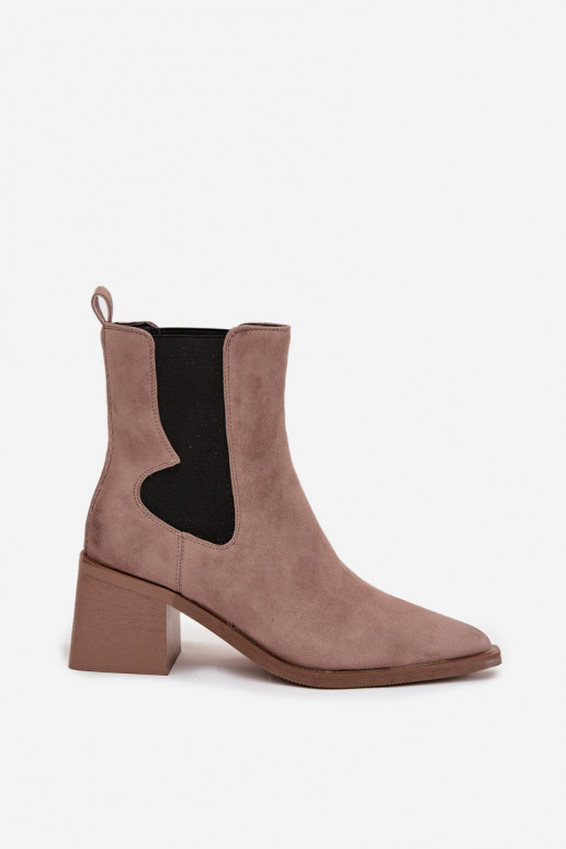 Leren suède laarzen met voering Artiker 57C0045 zandkleur