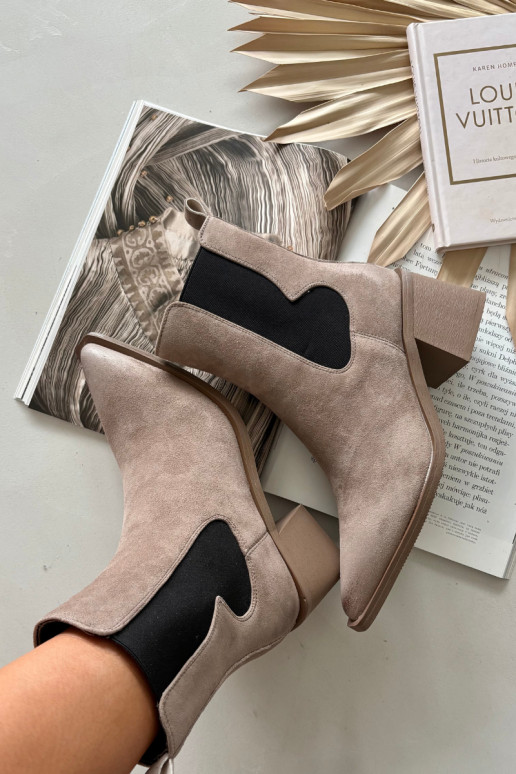 Leren suède laarzen met voering Artiker 57C0045 zandkleur