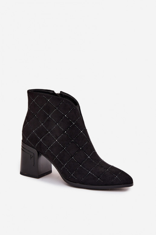 Vrouwen laarsjes met decoratie D&A MR52-133 zwart