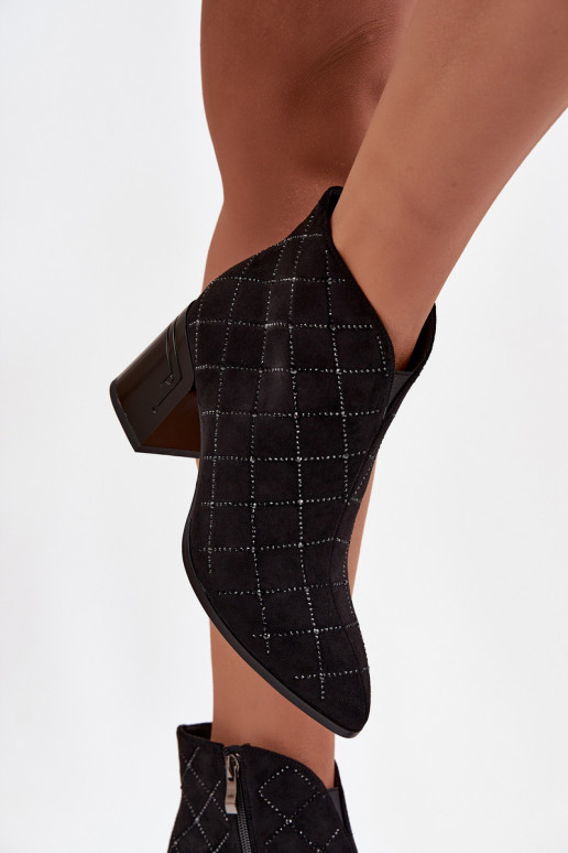 Vrouwen laarsjes met decoratie D&A MR52-133 zwart