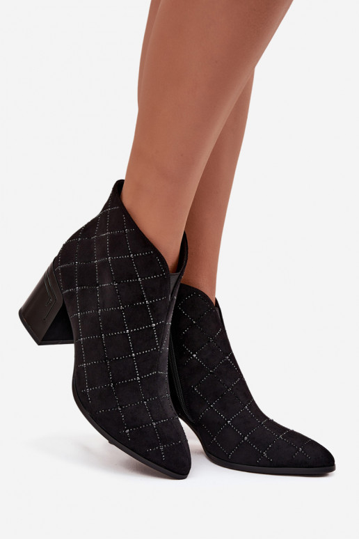 Vrouwen laarsjes met decoratie D&A MR52-133 zwart