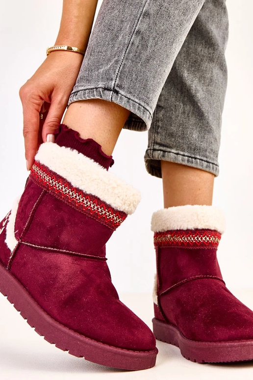 Bordeaux lage sneeuwlaarzen met...