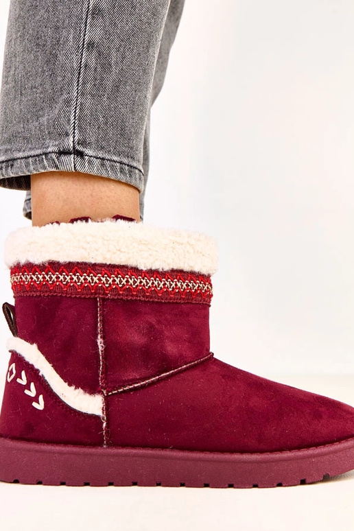 Bordeaux lage sneeuwlaarzen met...