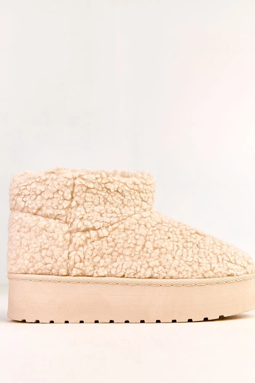 Beige sneeuwlaarzen met schapenvacht...