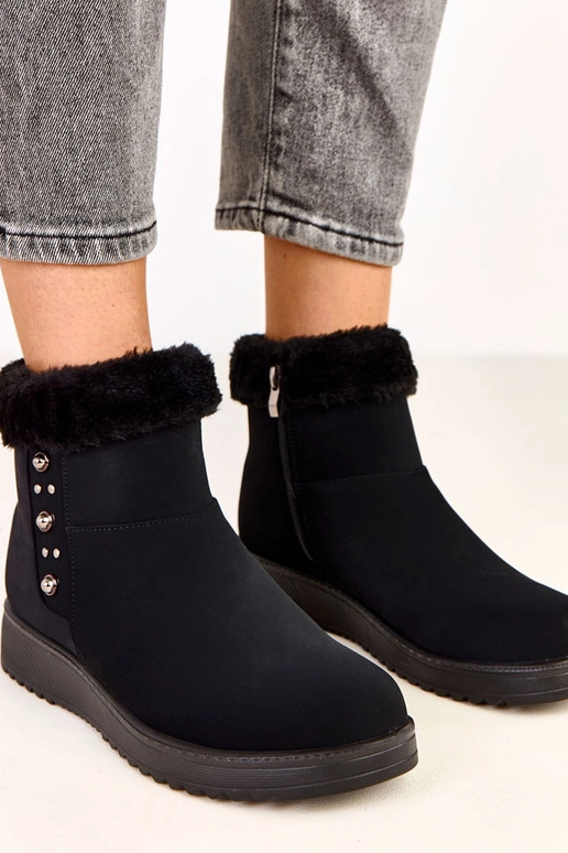 Zwarte verwarmde laarzen van matte...