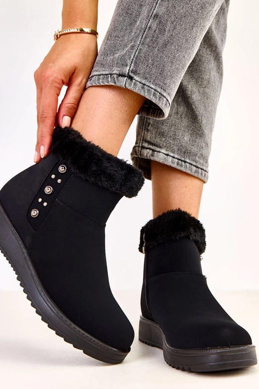 Zwarte verwarmde laarzen van matte...