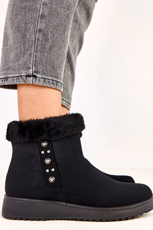 Zwarte verwarmde laarzen van matte...