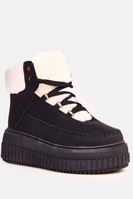 Zwarte warme sportieve enkellaarsjes...