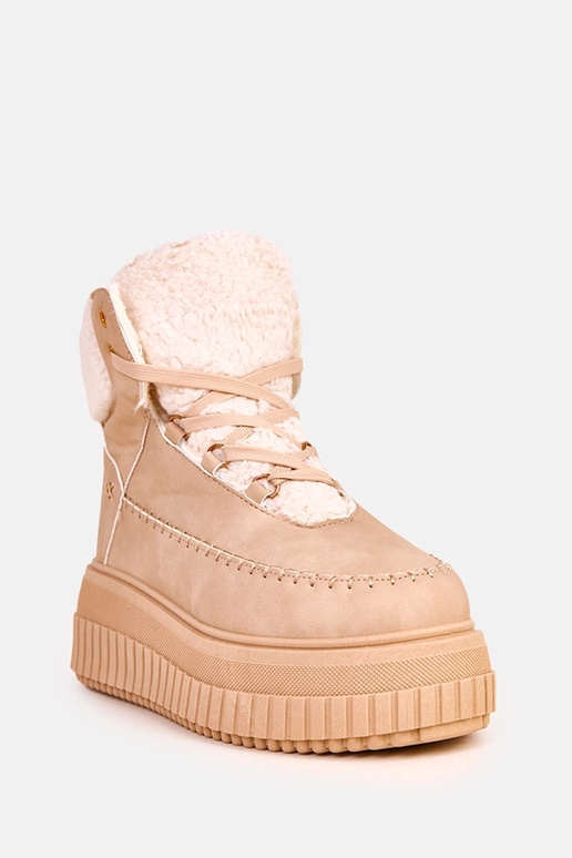 Bruine warme sportieve enkellaarsjes...