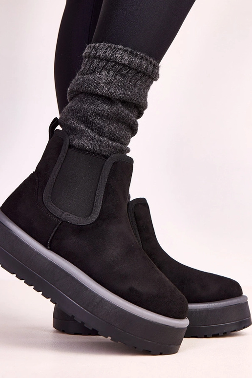 Zwarte lage sneeuwlaarzen met...