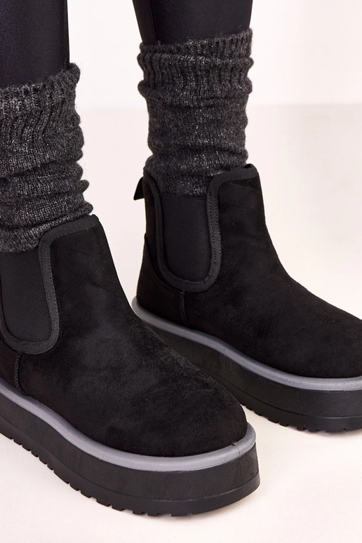 Zwarte lage sneeuwlaarzen met...