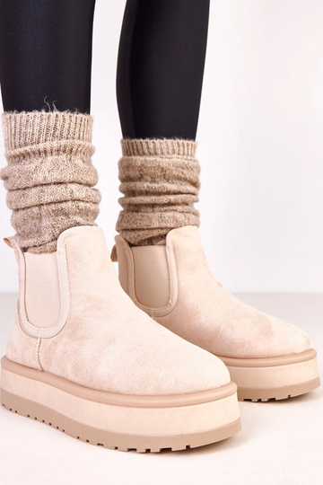 Beige lage sneeuwlaarzen...