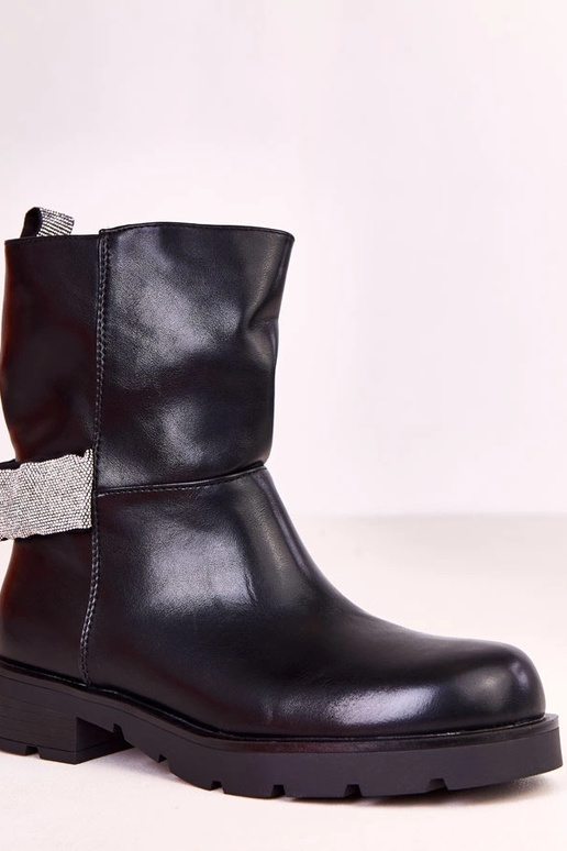 Zwarte dameslaarzen met zirconia... Zwarte dameslaarzen met zirconia...