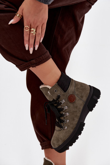 opInarmen schoenen Dames met platform kaki kleuren Zaraine 2