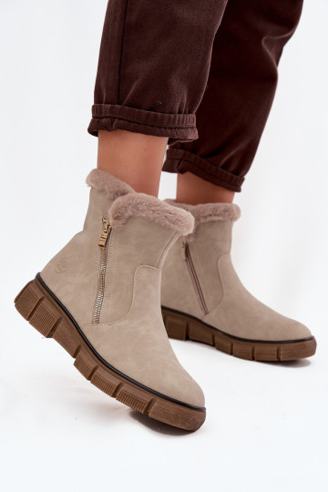 SneeuIn laarzen Dames met platform met bont beige Briselle 2