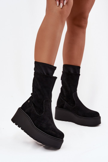 Dames Leer Suede schoenen met platform Het heeftciejka A7161-20 zInart 2