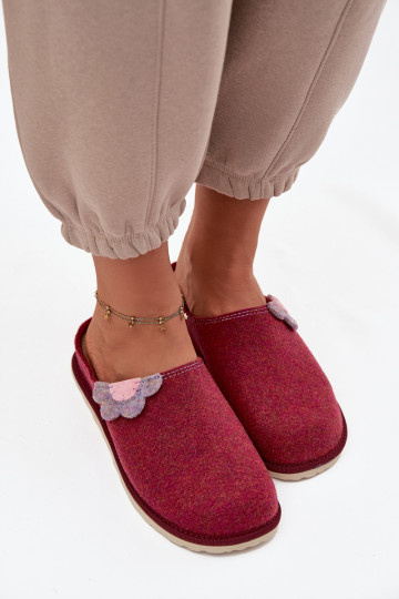 Dames pantoffels met bloem Inblu CS000043 in bordeaux