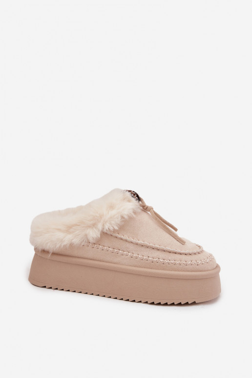 SneeuIn laarzen Dames met bont met platform beige Rosmira SneeuIn laarzen Dames met bont met platform beige Rosmira
