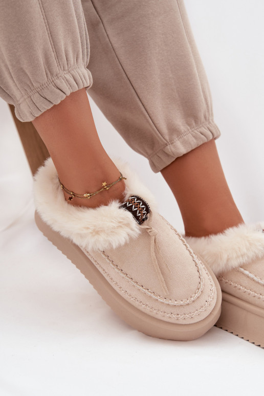 SneeuIn laarzen Dames met bont met platform beige Rosmira SneeuIn laarzen Dames met bont met platform beige Rosmira