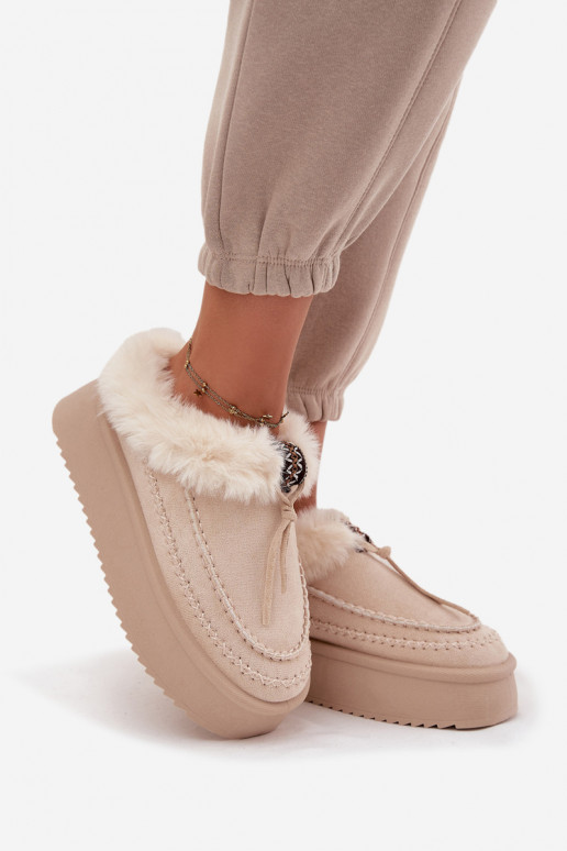 SneeuIn laarzen Dames met bont met platform beige Rosmira SneeuIn laarzen Dames met bont met platform beige Rosmira