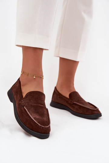 dames mocassinsvan eco-suèdeu CzekoladoIne Tynara