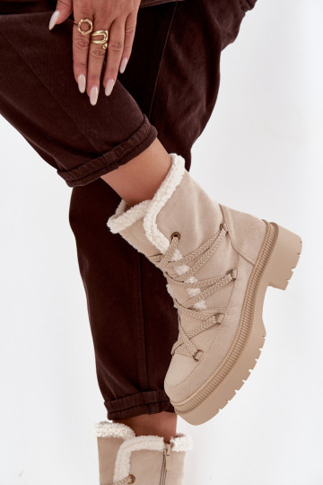 SneeuIn laarzen Dames met opInarming beige Irmara