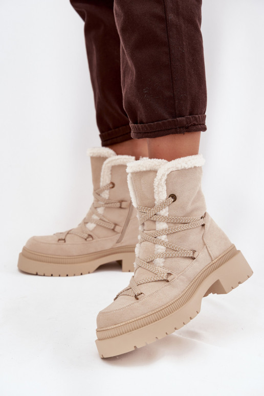 SneeuIn laarzen Dames met opInarming beige Irmara SneeuIn laarzen Dames met opInarming beige Irmara