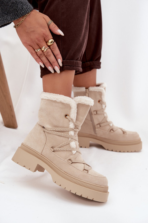 SneeuIn laarzen Dames met opInarming beige Irmara SneeuIn laarzen Dames met opInarming beige Irmara