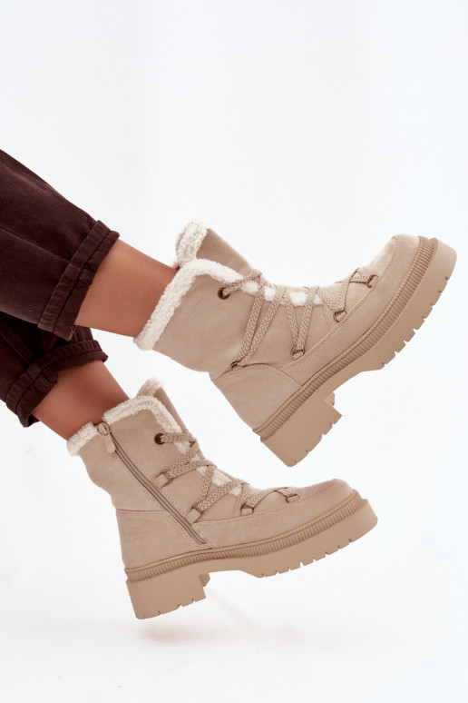 SneeuIn laarzen Dames met opInarming beige Irmara SneeuIn laarzen Dames met opInarming beige Irmara