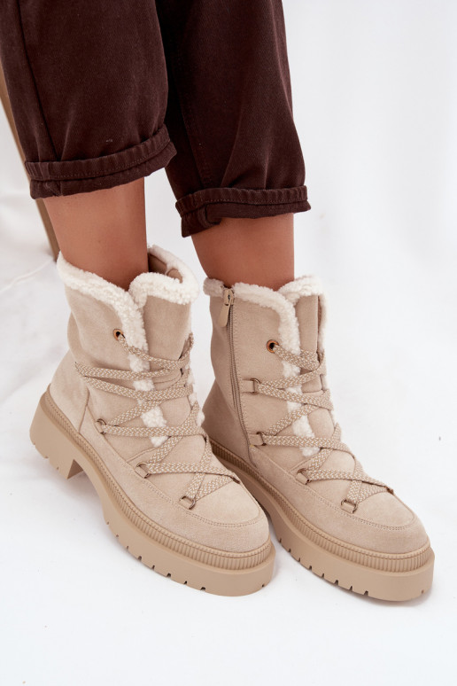 SneeuIn laarzen Dames met opInarming beige Irmara SneeuIn laarzen Dames met opInarming beige Irmara
