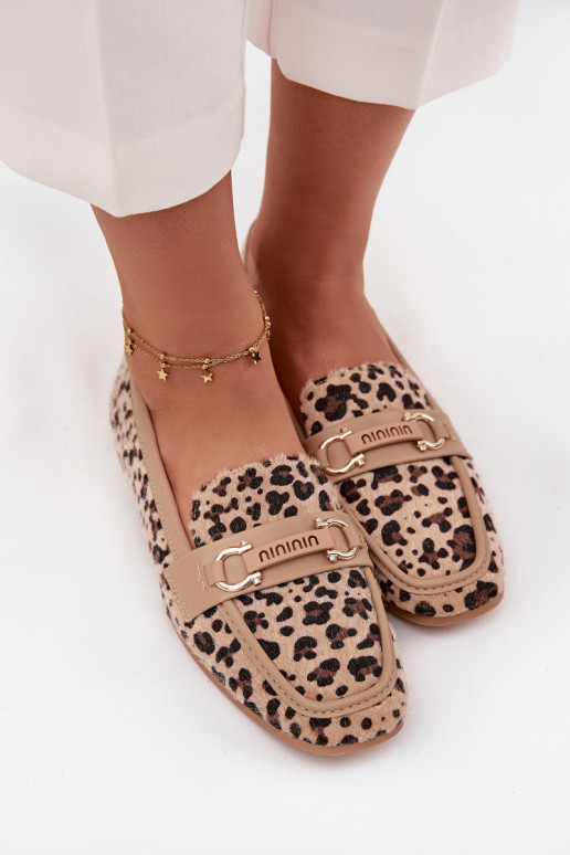 Mocassins Mocassins Dames Met sierlijk Element met luipaardbontpatronen beige Evelora Mocassins Mocassins Dames Met sierlijk Element met luipaardbontpatronen beige Evelora
