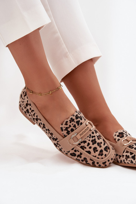Mocassins Mocassins Dames Met sierlijk Element met luipaardbontpatronen beige Evelora Mocassins Mocassins Dames Met sierlijk Element met luipaardbontpatronen beige Evelora