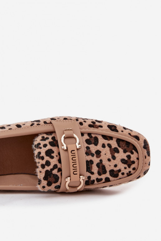 Mocassins Mocassins Dames Met sierlijk Element met luipaardbontpatronen beige Evelora Mocassins Mocassins Dames Met sierlijk Element met luipaardbontpatronen beige Evelora