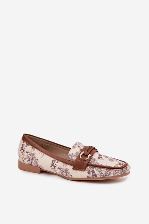 Met patroon Mocassins Mocassins Dames Met sierlijk Element beige-bruine kleur Evelora Met patroon Mocassins Mocassins Dames Met sierlijk Element beige-bruine kleur Evelora
