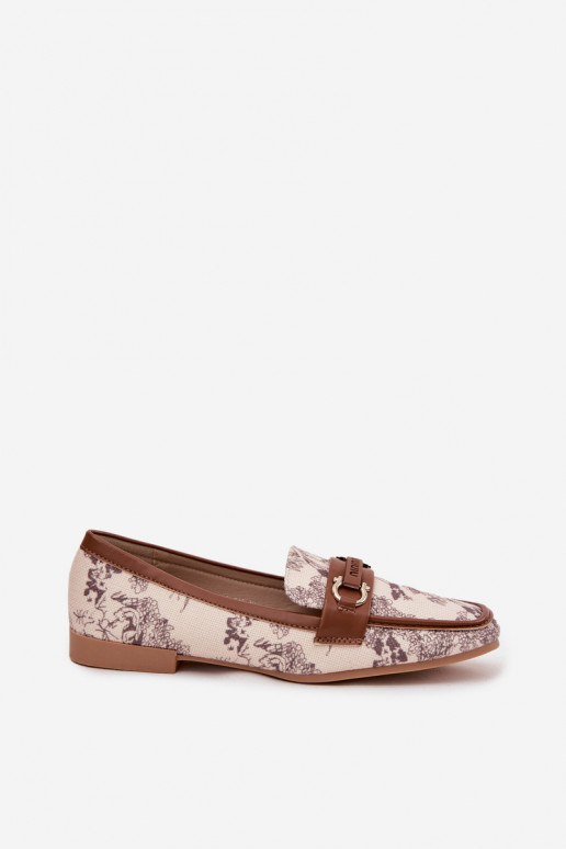 Met patroon Mocassins Mocassins Dames Met sierlijk Element beige-bruine kleur Evelora Met patroon Mocassins Mocassins Dames Met sierlijk Element beige-bruine kleur Evelora