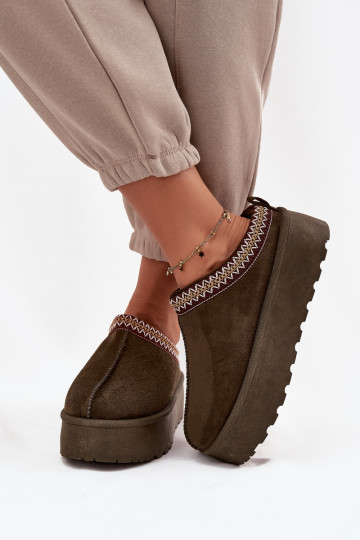 SneeuIn laarzen Dames Met sierlijk Haftem kaki kleuren Jenira 2