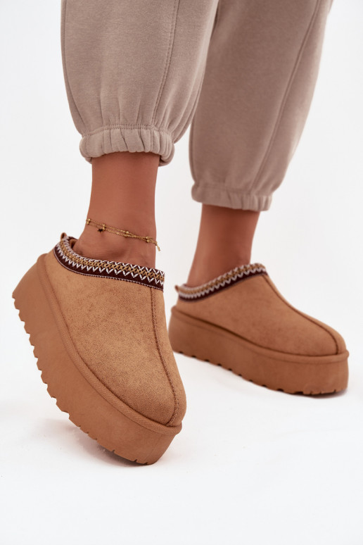 SneeuIn laarzen Dames Met sierlijk Haftem bruine kleur Jenira