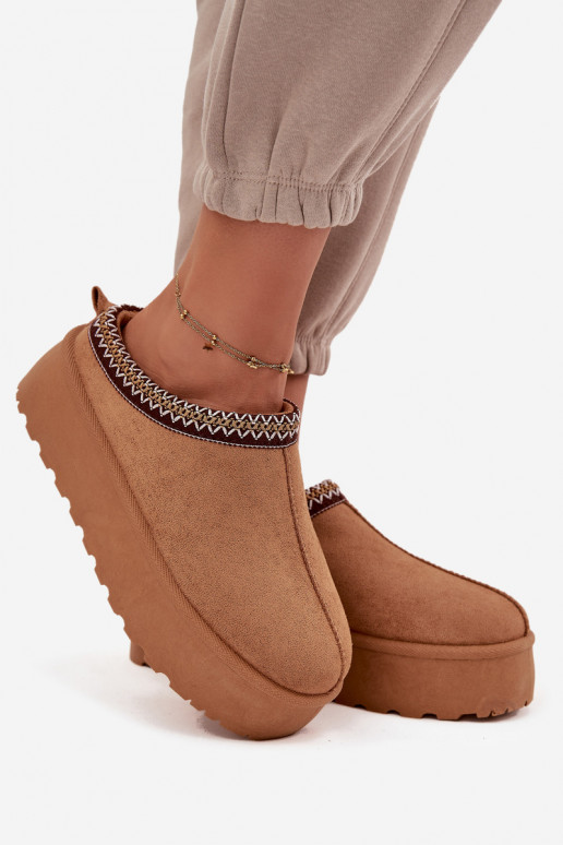 SneeuIn laarzen Dames Met sierlijk Haftem bruine kleur Jenira