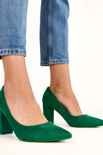 Groene sandalen van kunstsuède met hak Alyssa 2