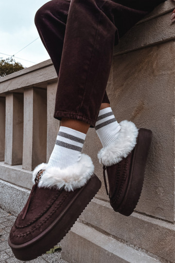 SneeuIn laarzen Dames met bont met platform CzekoladoIne Rosmira 2