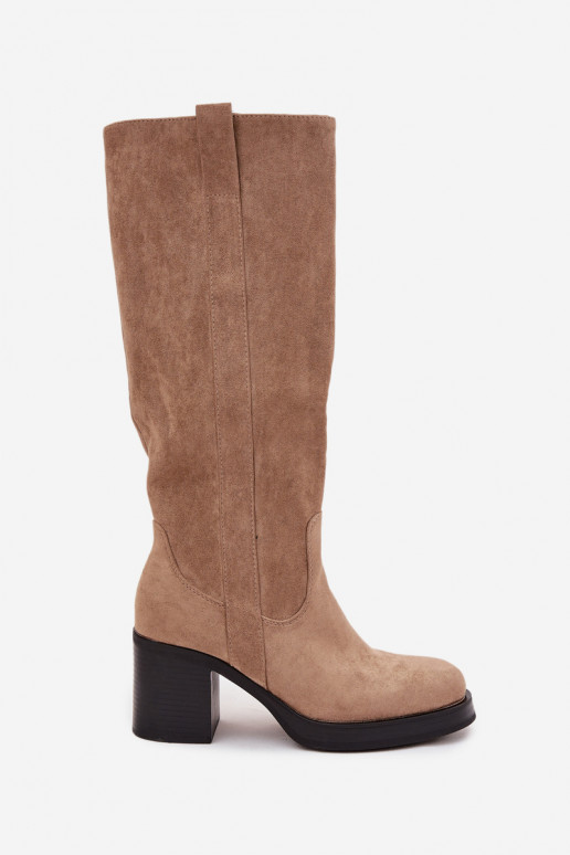 INarme laarzen Op een enorme paal beige Sanelle INarme laarzen Op een enorme paal beige Sanelle